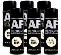Alex Flittner Designs Lot de 6 bombes de peinture RAL pour voiture - RAL1015 - Fêre clair mat