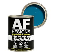 Alex Flittner Designs Peinture pour meubles sans ponçage bleu azur RAL5009 satiné 750 ml vernis pour meubles bois et métal pour intérieur et extérieur
