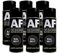 Alex Flittner Designs Spray de Peinture Haute Température RAL 9017 - Noir - Brillant - 6 x 400 ml