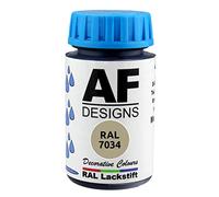 Alex Flittner Designs Stylo de retouche RAL 7034 GRIS JAUNÂTRE satiné 50ml Bois Métal Meubles Bain Laque de retouche Laque de réparation