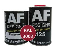 Alex Flittner Designs Vernis 2K - 1,5 kg - RAL 3003 - Rouge rubis mat - Pour bois, machines industrielles, camions et véhicules utilitaires