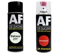 Alex Flittner Designs Vernis Voiture Pulvérisation Kit pour Datsun Z7T Snow Blanc Perle 2K Vernis Transparent Basislack Aérosol Spray 2x400ml