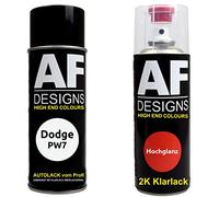 Alex Flittner Designs Vernis Voiture Pulvérisation Kit pour Dodge PW7 Clair Blanc 2K Vernis Transparent Basislack Aérosol Spray 2x400ml