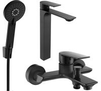 Alexa SET Mélangeur lavabo + bain avec accessoires R40, noir (71213R40-70)