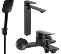 Alexa SET Mélangeur lavabo + bain avec accessoires R62, noir (71213R62-70)