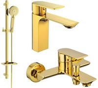 Alexa SET mitigeur lavabo + bain avec accessoires DQ40, or (71203DQ40-50)