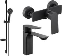 Alexa SET mitigeur lavabo + douche avec accessoires DS40, noir (71204DS40-70)