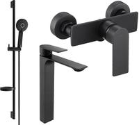 Alexa SET mitigeur lavabo + douche avec accessoires DS40, noir (71214DS40-70)