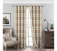 Alexandra Cole Rideaux occultants Isolant Thermique pour Salon Chambre à Coucher Violet Doré Beige 2 Panneaux 54" X 95" Beige