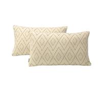 Alexandra House Living Lot de 2 Housses de Coussin Beige 30 x 50 cm