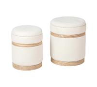 Alexandra house living lot de 2 poufs carrés - Blanc