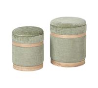 Alexandra house living lot de 2 poufs - Marron
