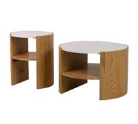 Alexandra house living lot de 2 tables basses - Marron et blanc