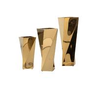 Alexandra house living Lot de 3 pots de fleurs - 36x36x110,33x33x90,30x30x70cm - Inox