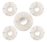 Alexandra House Living Lot de miroirs Ronds en Plastique Blanc doré 2 x 79 x 48 cm