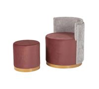 Alexandra house living pouf en velours - Bordeaux