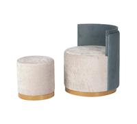 Alexandra house living Pouf en velours - Gris