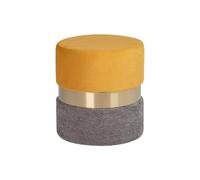 Alexandra house living Pouf en velours - Jaune