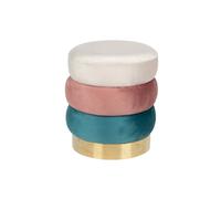 Alexandra house living Pouf rond velours - Rose