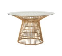 Alexandra house living Table basse rotin et verre - Naturel et noir