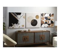 Alexandra house living Toiles abstraites noir et or - 80 x 80 cm lot de 3