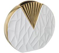 Alexandra House Living Vase Blanc doré en céramique 9 x 25 x 23 cm
