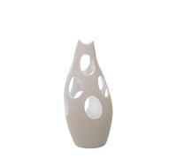 Alexandra House Living Vase Ecru Céramique Rayé Cercles 20 x 20 x 50 cm