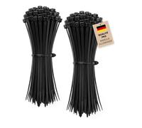 Alfa Collier colson nylon noir - 360 x 4,5 mm - 200 pièces | En nylon industriel robuste, rilsan autobloquant résistant de -40 à +105 °C, idéal pour organisation et chantiers.
