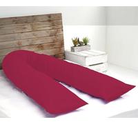 Alfa Fritz Oreiller de 12 pieds en U avec taies d'oreiller pour un sommeil confortable de nuit, en microfibre respirante, oreiller complet pour le dos et le stomach - Fabriqué en Allemagne - Bordeaux