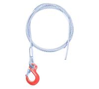 Alfa Logistik Cable Acier 6mm x 15m avec Crochet à Œil - Câble Métallique pour Treuil, Câble de Traction, Câble Forestier - en Acier de Qualité Industrielle
