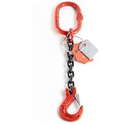 Alfa Logistik Élingue à Chaîne 1 Brin 6mm x 1,5m - Chaîne de Levage Robuste Qualité 8 avec Crochet à Chape - Élingue de Levage pour Grues et Charges Lourdes