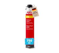Alfa Mousse expansive polyuréthane pour pistolet - 750 ml - 1 pièce | Mousse PU monocomposante pour isolation thermique et acoustique 59 dB, calfeutrement joints, fenêtres et conduits.