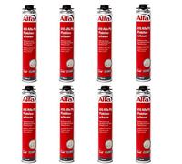 Alfa Mousse expansive polyuréthane pour pistolet - 750 ml - 8 pièces | Mousse PU monocomposante pour isolation thermique et acoustique 59 dB, calfeutrement joints, fenêtres et conduits.