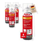 Alfa Mousse PU bicomposant pour châssis - Expansive - 400 ml - 4 pièces | Mousse polyuréthane manuelle à durcissement rapide, isolation phonique 59dB, rendement 12-14l, sans CFC ni pistolet