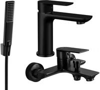 Alfa R72 Mélangeur lavabo et baignoire avec accessoires, noir (745703R72-70)