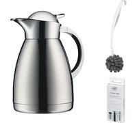 alfi ALBERGO TT Isolierkanne stainless steel polished – Vorteilsset mit Reinigungsbürste CLEAN FIX 30 cm + CLEAN TABS (20 Stück) | HAN 767000100 | EAN 4002458445224