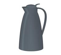 alfi ECO 1,0 l, gris foncé, bouteille isotherme avec insert en verre trempé hygiénique en plastique, bouchon à vis avec bouton poussoir confortable, versement d'une seule main, idéal comme cafetière,