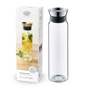 alfi FLOWMOTION 1 l, carafe à eau en verre borosilicate, versement automatique, passoire intégrée, couvercle amovible, lavable au lave-vaisselle, carafe verre, idéal comme pichet à eau