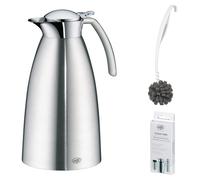 alfi GUSTO TT Isolierkanne stainless steel mat Edelstahl – Vorteilsset mit Reinigungsbürste CLEAN FIX 30 cm + CLEAN TABS (20 Stück) | HAN 3527205150 | EAN 4002458462573
