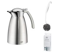 alfi GUSTO TT Isolierkanne stainless steel mat Edelstahl – Vorteilsset mit Reinigungsbürste CLEAN FIX 30 cm + CLEAN TABS (20 Stück) | HAN 3527205060 | EAN 4002458462559