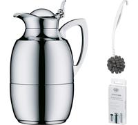 alfi JUWEL TT Isolierkanne chrome plated – Vorteilsset mit Reinigungsbürste CLEAN FIX 30 cm + CLEAN TABS (20 Stück) | HAN 1918777100 | EAN 4002458534317
