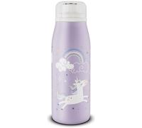 alfi KIDS ISO BOTTLE Gourde isotherme pour enfants en acier inoxydable avec bouchon à vis entièrement étanche, garde au chaud pendant 12 heures, 24 heures au froid, sans BPA (Licorne violette)