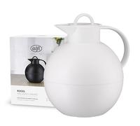 alfi KUGEL 0,94 l, coconut white mat, pichet isotherme en plastique avec avec intérieur hygiénique en verre trempé, bouchon vissé, pièce de designer, idéal comme cafetière, théière, sans BPA