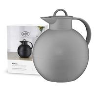 alfi KUGEL 0,94 l, graphite grey, pichet isotherme en plastique avec avec intérieur hygiénique en verre trempé, bouchon vissé, pièce de designer, idéal comme cafetière, théière, sans BPA