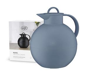 alfi KUGEL 0,94 l, vintage indigo mat, pichet isotherme en plastique avec avec intérieur hygiénique en verre trempé, bouchon vissé, pièce de designer, idéal comme cafetière, théière, sans BPA