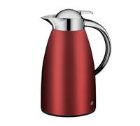 alfi SIGNO 1,0 l, rouge satiné, pichet isotherme en acier inoxydable avec insert en verre trempé hygiénique, bouchon à vis avec bouton poussoir confortable, poignée ergonomique, d'une seule main,