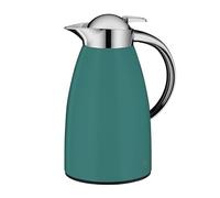 alfi SIGNO 1,0 l, verseuse isotherme en acier inoxydable avec insert en verre trempé hygiénique, bouchon à vis avec bouton poussoir confortable, poignée ergonomique, d'une seule main, idéale comme