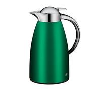 alfi SIGNO 1,0 l, verseuse isotherme en acier inoxydable avec insert en verre trempé hygiénique, bouchon à vis avec bouton poussoir confortable, poignée ergonomique, d'une seule main, idéale comme