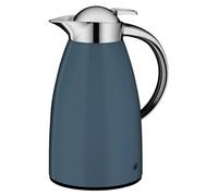 Alfi Signo, carafe, 1 l, bleu, acier inoxydable, silicone, verre, plastique, 8 tasses, ronde