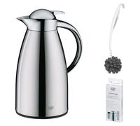 alfi SIGNO Isolierkanne stainless steel polished – Vorteilsset mit Reinigungsbürste CLEAN FIX 30 cm + CLEAN TABS (20 Stück) | HAN 1422000100 | EAN 4002458462429
